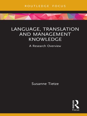 cover image of Language, Translation and Management Knowledge